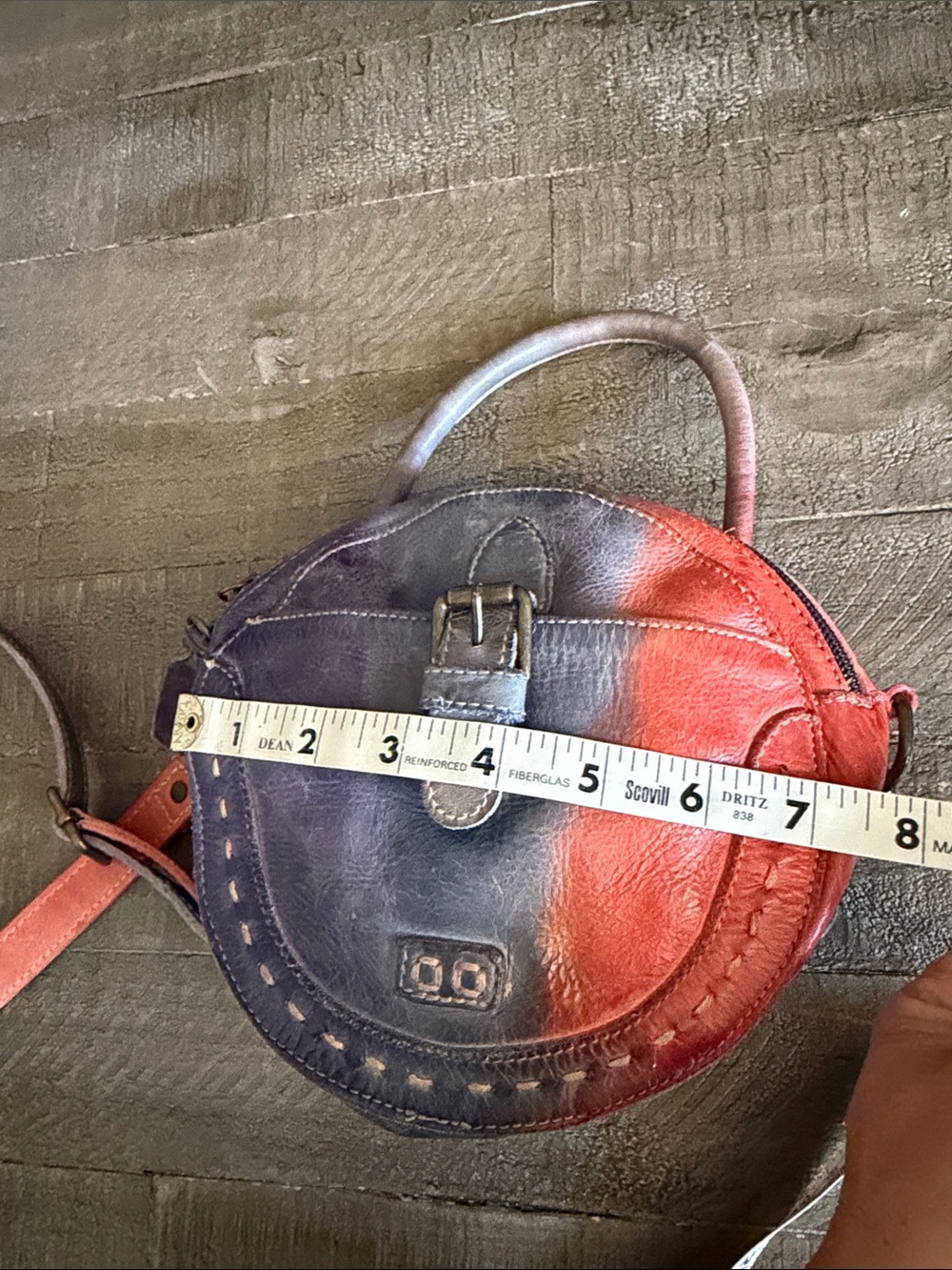 Bed Stu Cotton Candy Tie Dye Leather Arenfield crossbody bag - Picture 5 of 12